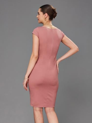 Image of Miss Chase Women's Sleeveless Collared Bodycon Above-Knee Polyester Dress