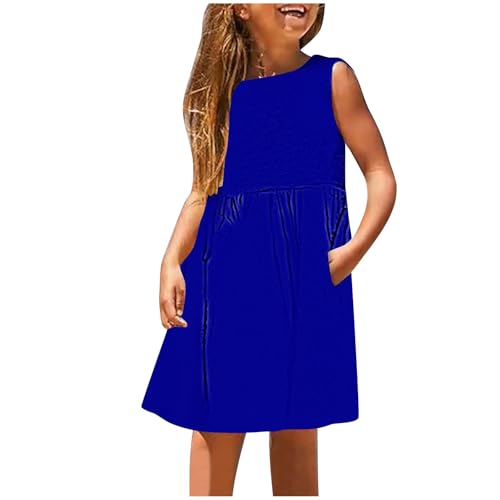 Sleeveless Dress for Girls Summer Round Neck Smooth Boho Dresses Lightweight Breathable Quick Dry Vacation Dress