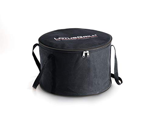 LotusGrill Starter-Set Classic 1x Grill Feuerrot mit USB-Anschluß, 1x Buchenholzkohle 2,5 kg, 1x Brennpaste 200ml, 1x Würstchenzange (Farbe nach Vorrat), 1x Transport-Tragetasche