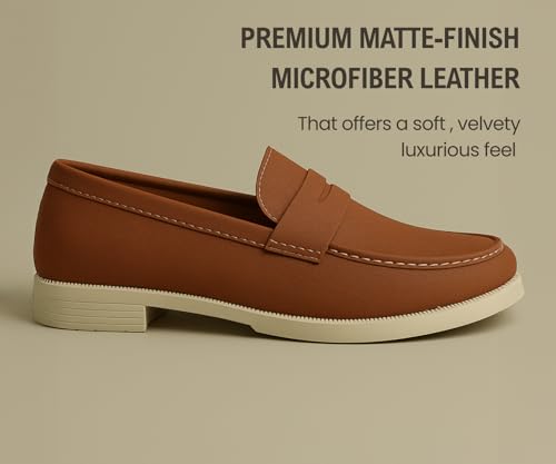Image of Kraasa Men Premium Driftor 2.0 Block Heel Loafers for Mens, Causals| Lighweight Slip-On's | Soft Cushioned Insole | Super Flexible, Comfortable for Men