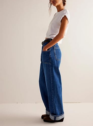 Wide Leg Jeans Woman Y2k High Waisted Boyfriend Denim Cargo Pants Straight Leg Baggy Mom Jeans for Women Trendy3