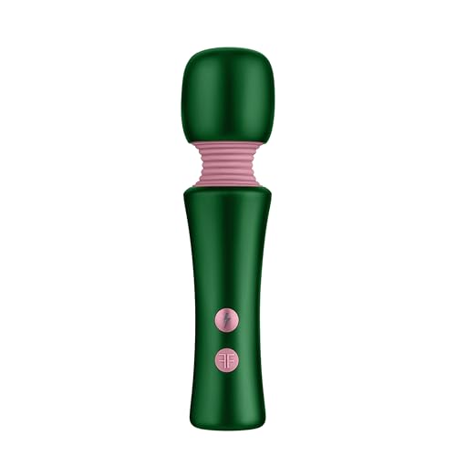 Bougie Wand Heat Retaining Mini Wand Vibrator - Sleek Metallic Anodized Aluminum Vibrator Adult Toy with 10 Modes, Boost Mode - 100% Waterproof, Body-Safe, Quiet & Discreet Travel Sex Toys (Green)