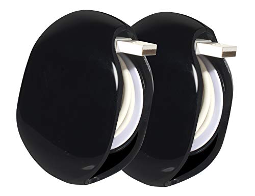 Automatic Cord Reel, Cord Organizer/Wire Manager, A Simple Pull Then Will Automatic withdraw, The Cord Must Press on The Automatic withdraw Button When Pull (Black)