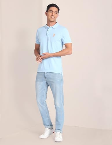 Image of U.S. Polo ASSN. Men's Cotton Slim Fit Solid Polo Shirt