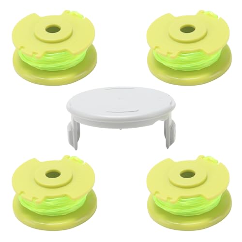 COEWUR 4 Pezzi Bobina a Filo per Tagliabordi Rocchetto Filo Tagliabordi Ø2 mm Bobina Ricambio Decespugliatore per String Trimmer 24V 40V 18V RY40204 RY40220 (con 1 Tappi)