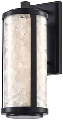 Minka Lavery 8182-66A-L Salt Creek Unique Acrylic Rectangular Outdoor LED Wall Lantern, 1-Light 19.8 Watt, 20" H x 4" W, Coal Black