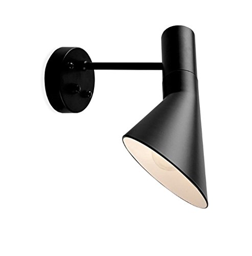 Preisvergleich Produktbild OCCMFZD Wandleuchte Industrial Wind Schlafzimmer Wohnzimmer Bedside Lampe Persönlichkeit Kreative Moderne Minimalistische AJ Wandleuchte 5W (Farbe : Schwarz)