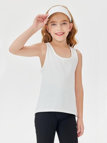 Image of Haloumoning Girls Athletic Tank Tops Racerback Sleeveless Dry Fit Active Sports Running Yoga Shirts