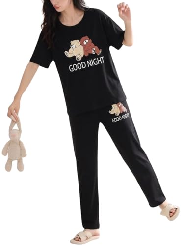Image of SMOWKLY Women's Premium Stylish Cute Print Top with Pajama Comfy Loungwear