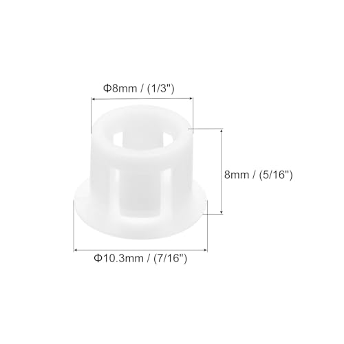 Image of MECCANIXITY 64PCS 8mm(5 /16 inch) White Plastic Hole Plugs, Flush Type Panel Hole Plugs Insert End Caps for Locking Hole Tubes Furniture Cabinet