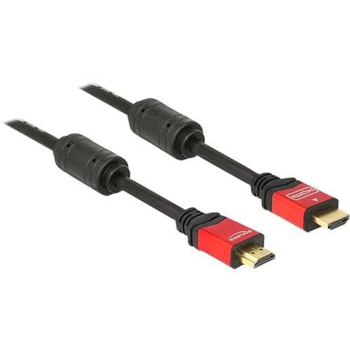 Cable HDMI 5m Delock Premium 84335 con blindaje reforzado negro para monitor de PC