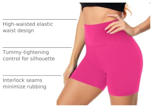 Image of FULLSOFT High Waisted Biker Shorts for Women-5 inch Tummy Control Fitness Athletic Workout Running Yoga Gym Shorts