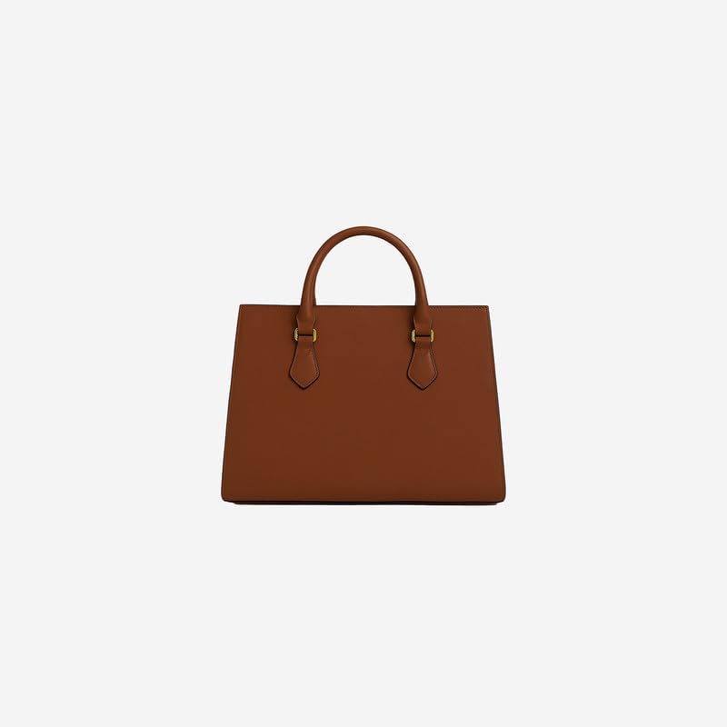 Image of Accessorize London Women's Brown Empress Handheld Structured Top Handle | Premium Handbag