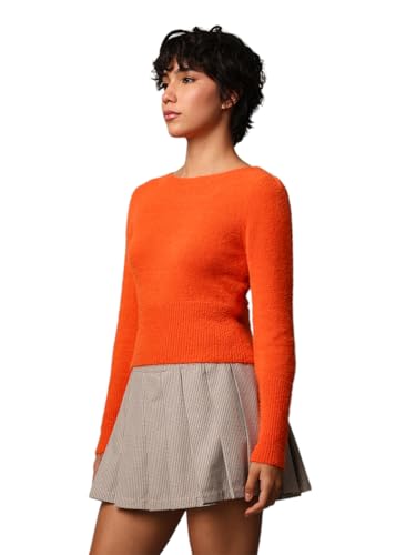 Image of Only Women's Nylon Blend Round Neck Sweater