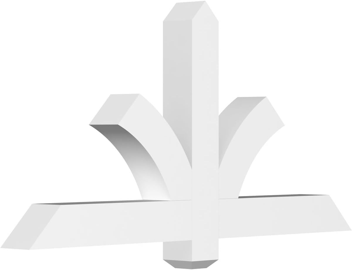 48"W x 24"H x 4"D x 4"F, 12/12 Pitch, Redmond Signature Urethane Gable Bracket, Primed Tan