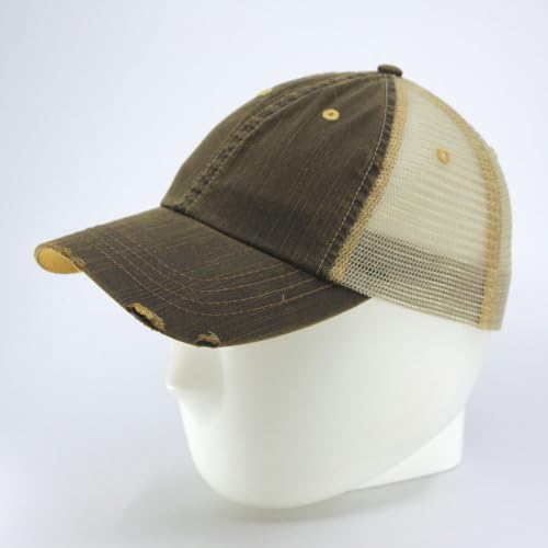Image of The Vintage Year Distressed Cotton Unstructured Soft Mesh Breathable Adjustable Dirty Wash Dad Hat Trucker Baseball Cap