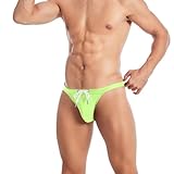 Oanviso Mini Slip Uomo Vita Bassa Costume da Bagno Corto con Coulisse Costumi Perizoma String Tanga Mare Briefs Swim a Verde XS