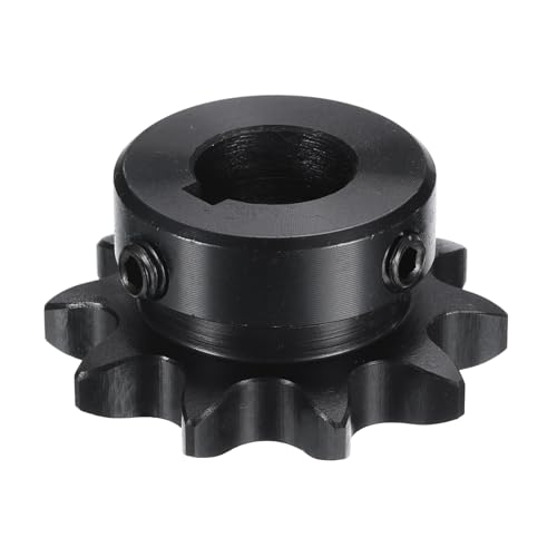 Image of uxcell #40 Chain Roller Sprocket B Type, 1-1 /8 inch Bore 14 Tooth Single Strand Chain Sprocket, Carbon Steel, Keyway with Set Screws