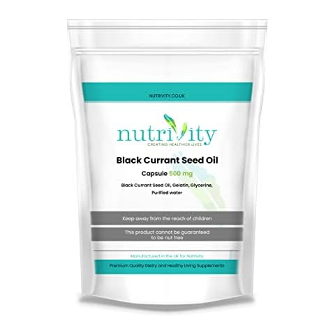 Blackcurrant Seed Oil 500mg Softgel Capsules Natural Supplement by Nutrivity (60) Cover