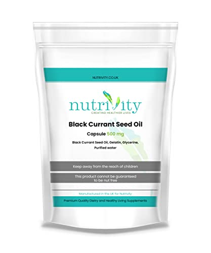 Blackcurrant Seed Oil 500mg Softgel Capsules Natural Supplement by Nutrivity (30)