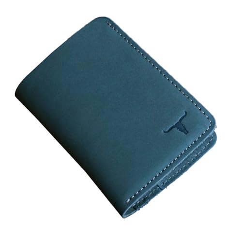 Image of URBAN FOREST Joe Vintage Blue Leather Wallet for Men