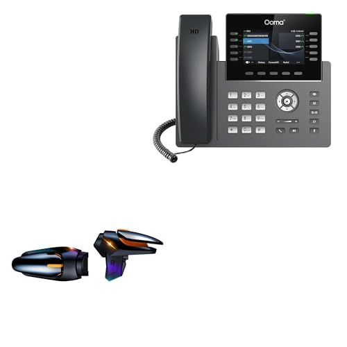 BoxWave Gaming Gear Compatible with Ooma 2615W IP Phone - Touchscreen QuickTrigger Auto, Trigger Buttons Autofire Gaming Mobile FPS - Jet Black