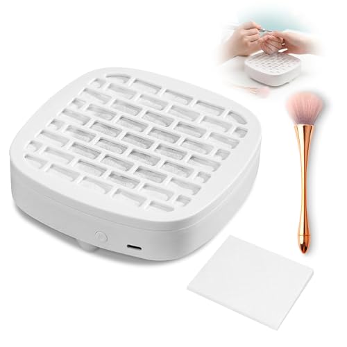 Rudfovn Nail Fan Dust Collector Nail Dust Extractor Salon Portable Beginner Manicure Tool with 10 Pcs Filter