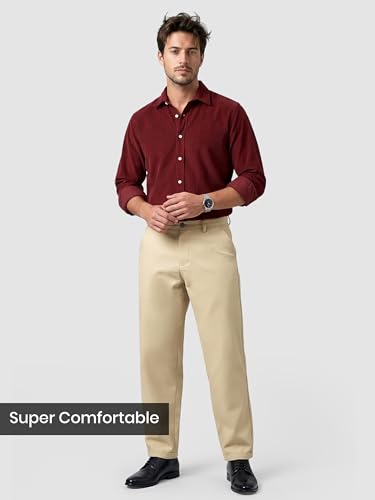 Image of Beyoung Men's Japanese Pants | Slouchy Fit 4 Pocket Classic Trousers for Men | Lightweight & Wrinkle-Resistant Formal Wear