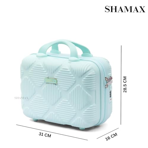 Image of SHAMAX Makeup Organizer Box for Women | Bridal Makeup Case Lockable Vanity Case for Cosmetics, Jewellery & Beauty Storage Organizer, Gift for Women (Mint Green)