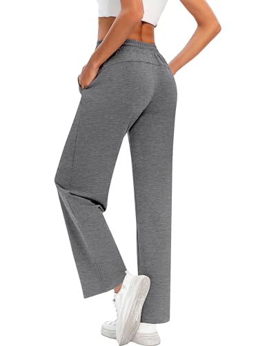 2 Pack Women Sweatpants Drawstring Waist Loose Yoga Baggy Joggers Casual Wide Leg Pants with Pockets3
