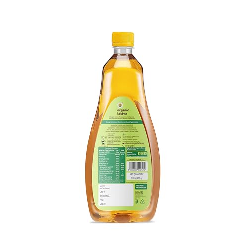 Organic Tattva Mustard Oil 1 Ltr | Cold Pressed Mustard Oil 1 Litre, Unrefined & Natural Sarso Oil for Healthy Cooking