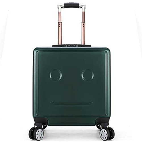 NIVOVA Maleta para niños de 18 pulgadas, diseño de dibujos animados, doble fila, universal, para niños pequeños, multicolor opcional (color: verde)