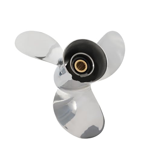 Image of Boat Propeller for 85hp 50hp 60hp 70hp 75hp 80hp Outboard Screw 13 1 /4x17 Stainless Steel Propeller 3 Blade 15