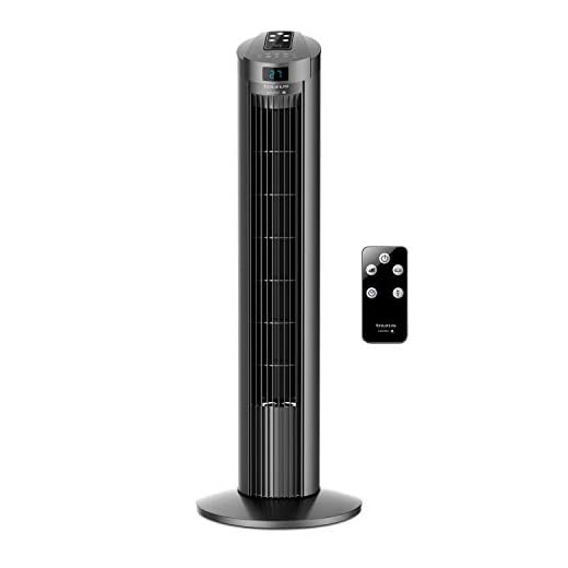 Taurus Babel RC II - Ventilateurcolonne numérique télécommande. Indicateur de température. 3 vitesses. 3 modes. Minuterie 12h. Système d'oscillation. Silencieux. 74cm de hauteur.