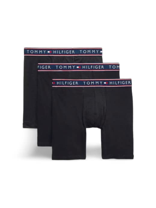 Tommy Hilfiger Men's Cotton Stretch Boxer Brief Multipack- Small Navy