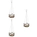 Yardwe 3PCS Wiszący Uruchomienie Roślin Doniczkowych Boho Skórzane Koszyka Wiszące Wisząca Koszyk Makrama Z Pętlą Linową Do Dekoracji Ogrodu Zewnątrz W Pomieszczeniach