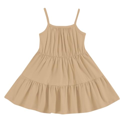 Girls Halter Dress A-Line Sleeveless Pleated Backless Summer Dresses Solid Crew Neck Smocked Dress Clothes for Teen3