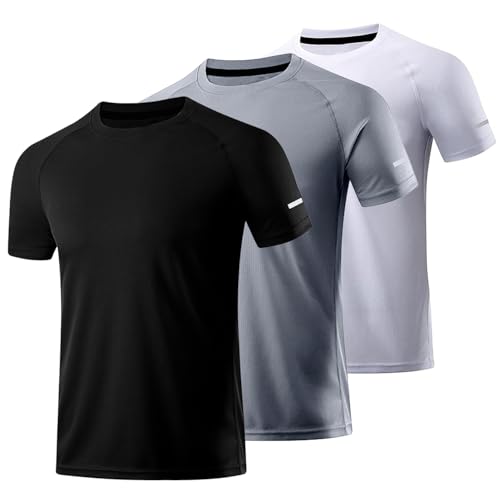 La mejor comparación de Ropa de Balonmano americano del mes. 46 TXC-JY Hombres 3 Piece Fitness Sports Shirt Quick Dry Running Shirt Hombres Manga Corta Sports T Shirt