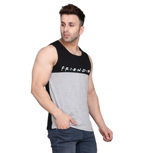 Image of SLOWLORIS Mustard /BlackGrey Printed Combo Cotton Gym Vest Pack