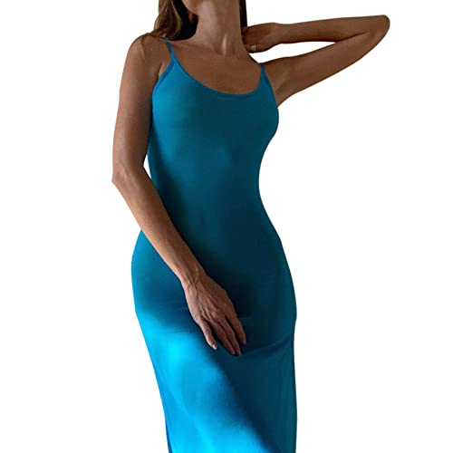 Image of Suillty Women Mesh Sheer Spaghetti Strap Long Maxi Dress Sexy Sleeveless Backless Beach Swimsuit Cover Ups Party Club Dresses