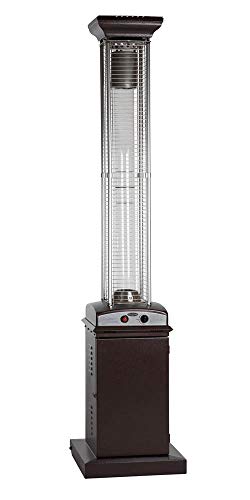 Fire Sense 62224 Square Flame Patio Heater 46,000 BTU Outdoor Propane Heater with Wheels For Residential - Hammered Bronze Finish