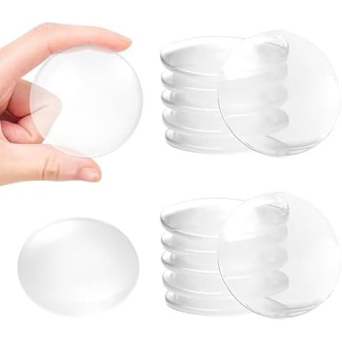 Door Knob Wall Protectors. 12 Pieces of Clear Rubber Knob, Diameter 2" Circular Wall Shield Cushion. Door Stop Wall Protector. Wall Shield Bumper Guard.Self Adhesive. Cover