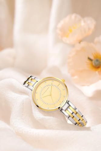 Image of Giordano Stylish Analog Watch for Women with Diamond Studed Dial with Crystal Hour Markers and Stainless Steel Strap GZ-60077
