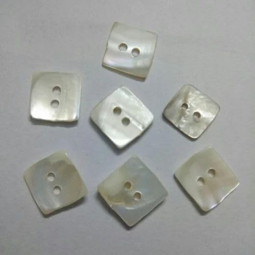Bhavya Enterprises Enterprises Sea Shell Buttons 2 Hole Square Shape for Sewing, Embellishment, Art and Craft & DIY Projects Natural White (White, Pack Of 20 Pcs)-picture-10