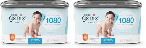 Image of The Diaper Genie Jumbo+ Square Refill, with continuous film, can hold up to 1080 newborn-sized diapers per refill. (Pack of 2)