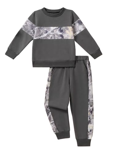 Image of Boys Clothes Color Block Sweatshirt and Pants 2Pcs Boy Sweatsuit | Long Sleeve, Fall Winter Outfits, Pullover Tops, Jogger Pants, School, Casual Wear, Soft, Warm, 3-14 Years