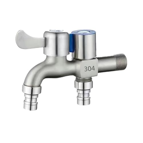 Robinet double commande en acier inoxydable avec une sur deux sorties pratiques 1/2" - 3