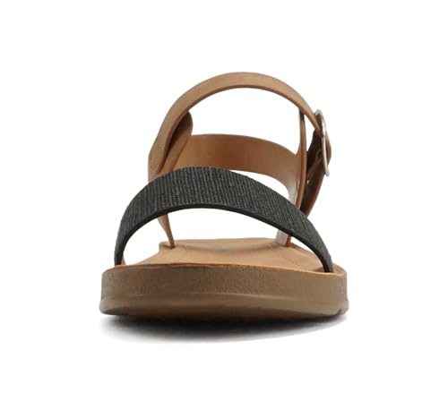 Image of Soda PLENTY ~ Women's Strappy Ankle Wrap Buckle Fashion Flat Sandals