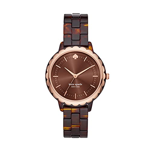 Kate Spade New York Women s Morningside Quartz Stainless Steel and Acetate Watch, Color: Rose Gold Tort (Model: KSW1601)