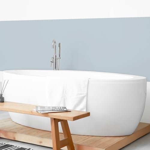 micasia Wandverkleidung Bad selbstklebend wasserfest mit Motiv fugenlos Wandpaneel - made in Germany - Design Hartfolie matt blau Badrückwand Unifarben statt Fliesen 1320 (100x50cm)